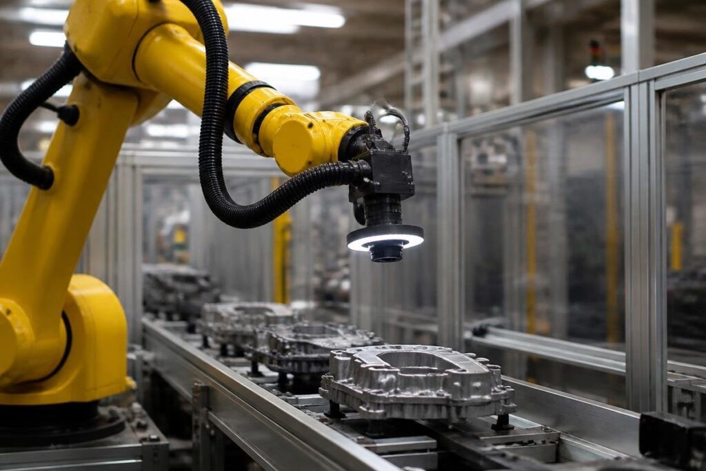 How robots check quality on a production line